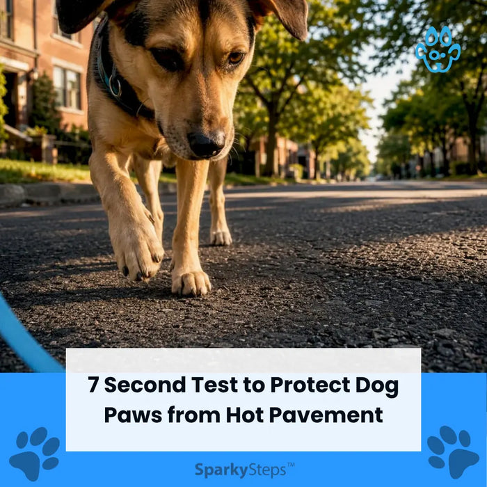 7 Second Test to Protect Dog Paws from Hot Pavement - Dog paw near sun-heated Chicago pavement